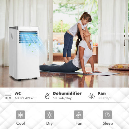 10000 BTU(Ashrae) 3-in-1 Portable Air Conditioner with Remote Control