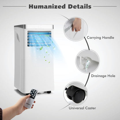 10000 BTU(Ashrae) 3-in-1 Portable Air Conditioner with Remote Control
