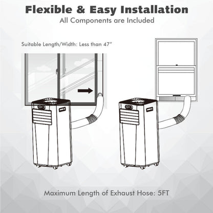 10000 BTU(Ashrae) 3-in-1 Portable Air Conditioner with Remote Control