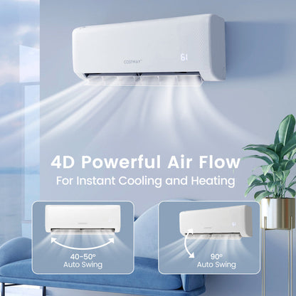 Energy Star Certified 12000 BTU 21 SEER2 208-230V Ductless Mini Split Air Conditioner with Heater Pump