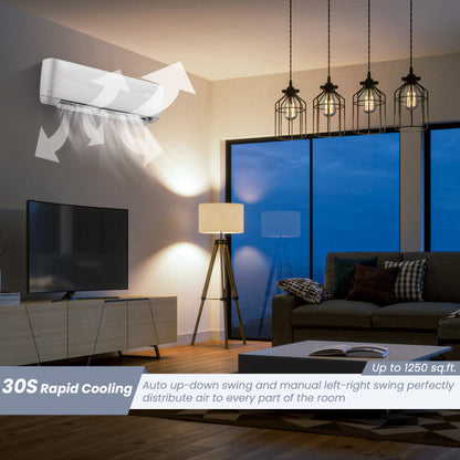 18000 BTU 19 SEER2 208-230V Ductless Mini Split Air Conditioner and Heater