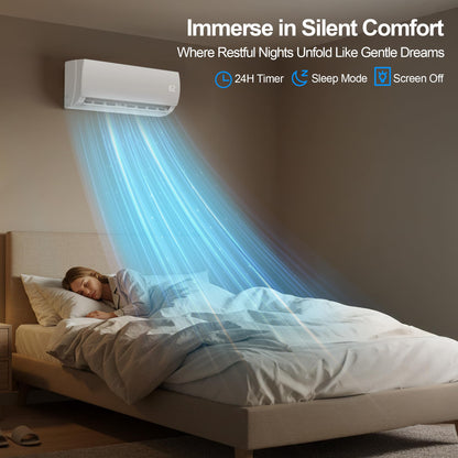 9000 BTU Mini Split AC/Heating System,19 SEER2 110/120V Energy Efficient Ductless Inverter System,Cools Up
