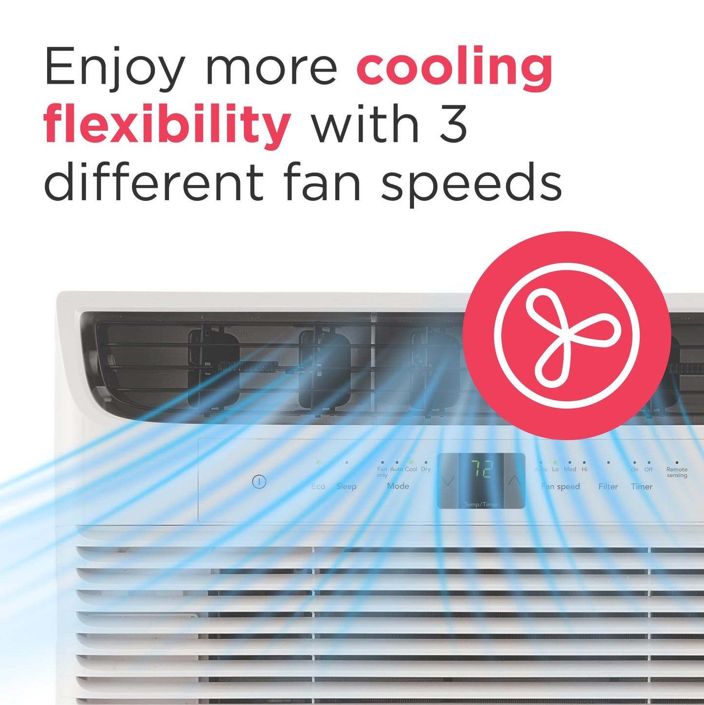 8,000 BTU Window Air Conditioner with Remote Control, Cools Up to 350 Sq. Ft., Quiet Operation, Eco Mode