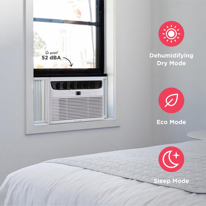 6,000 BTU Window Air Conditioner with Remote Control, Cools Up to 250 Sq. Ft., Quiet Operation, Eco Mode