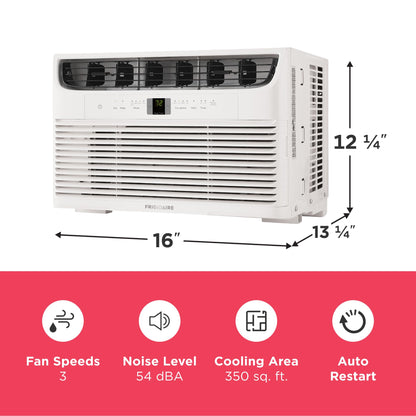 8,000 BTU Window Air Conditioner with Remote Control, Cools Up to 350 Sq. Ft., Quiet Operation, Eco Mode