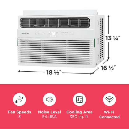 8,000 BTU Smart Window Air Conditioner with Wi-Fi, Cools Up to 350 Sq. Ft., Remote Control, Quiet Operation