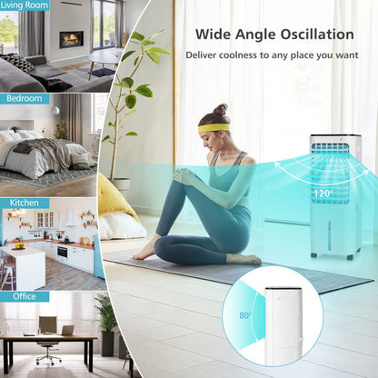 4-in-1 Portable Air Conditioner & Evaporative Air Cooler with 12L Water Tank and 4 Ice Boxes