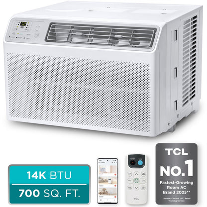 TCL 14,000 BTU Smart Window Air Conditioner, Fan, & Dehumidifier, Wi-Fi