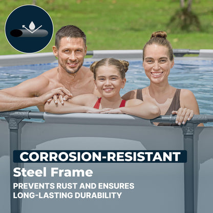 Steel Pro MAX 20 Foot x 52 Inch Round Above Ground Swimming Pool Set Outdoor Metal Frame Family Pool with Filter Pump